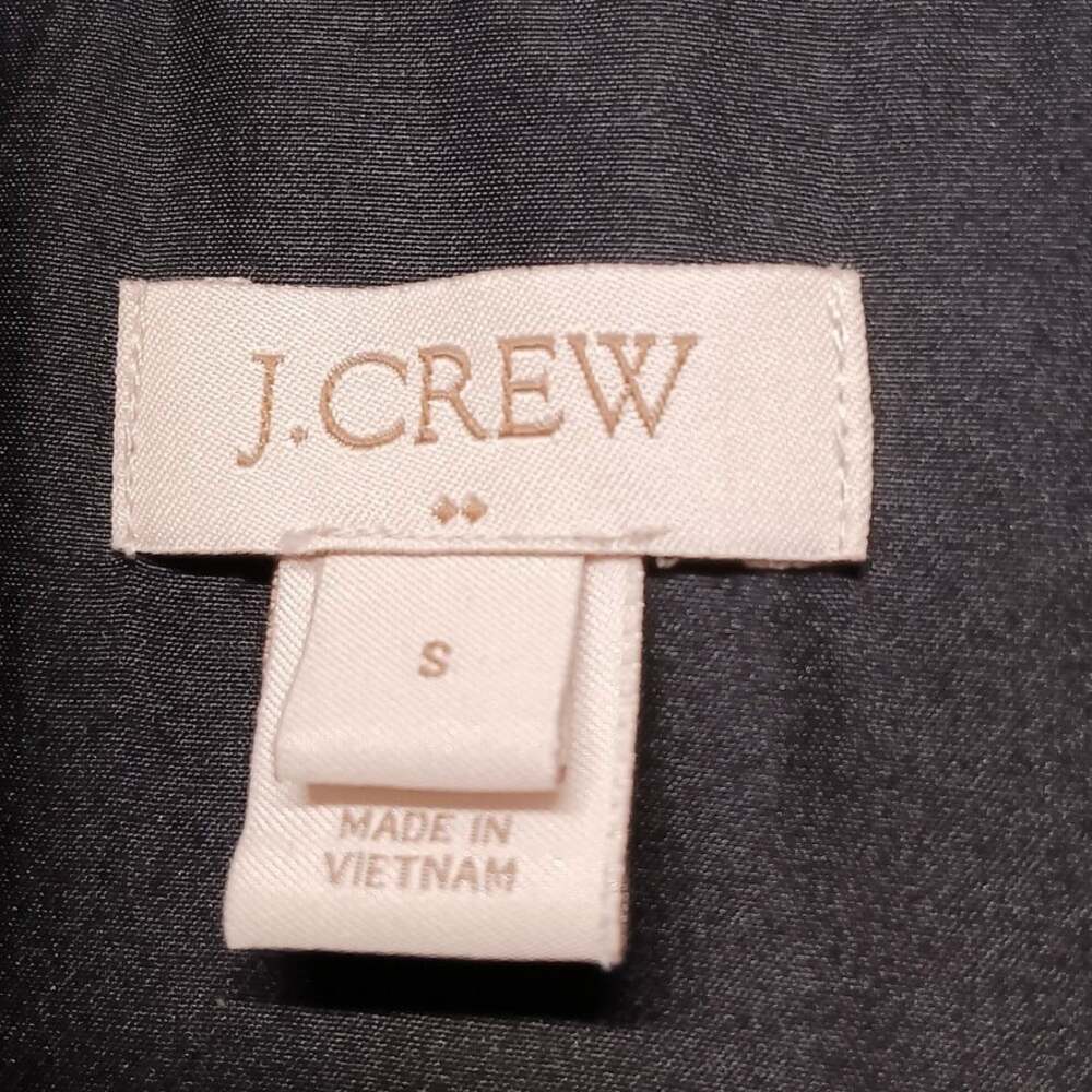 J. Crew Women's Black Herringbone Excursion Down Puffer Quilted Vest Size S - Picture 4 of 6
